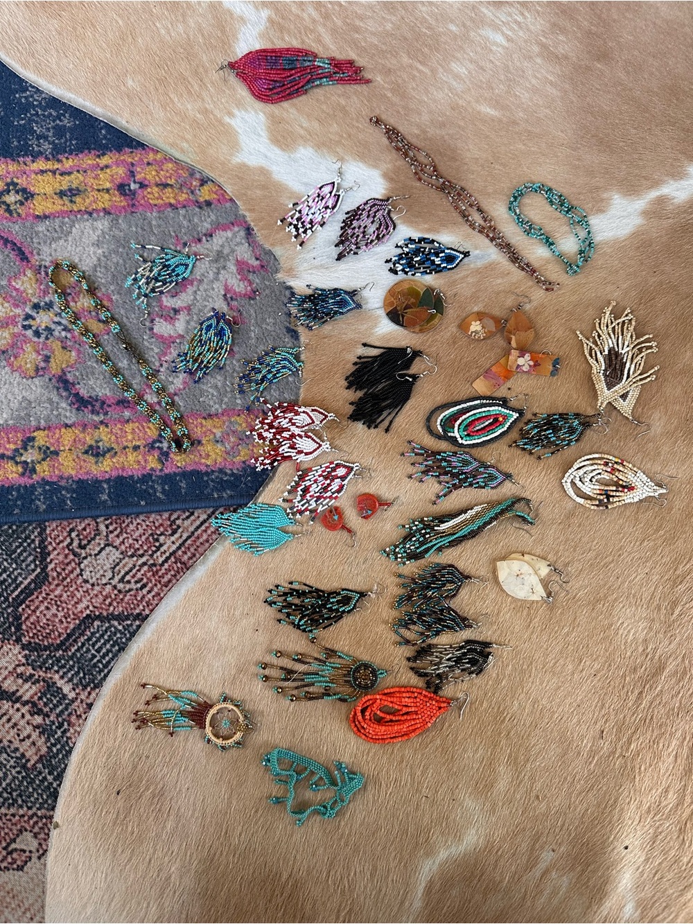 Guatemalan Mixed Color Beaded Women’s Earrings Collection